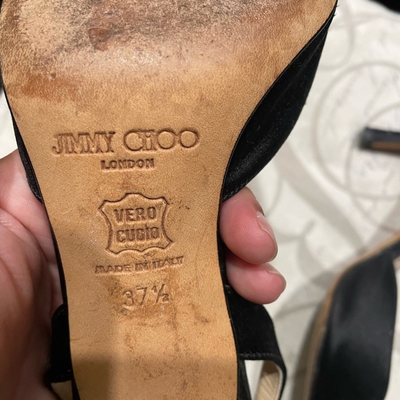 Jimmy Choo Satin Heels 37 1/2 - Picture 6 of 7